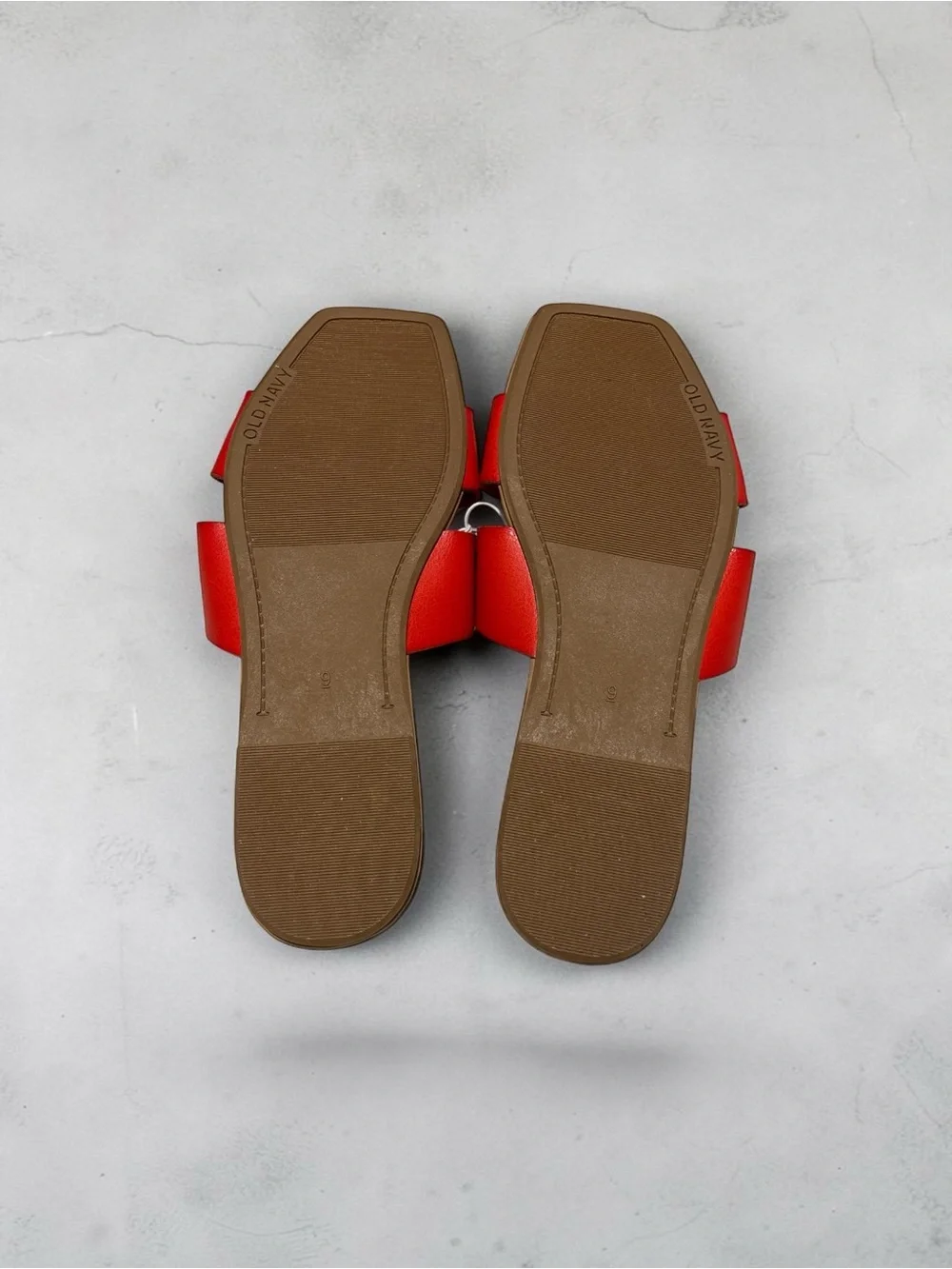 Old Navy Red Faux-Leather Slide Sandals SZ. 9, NWT